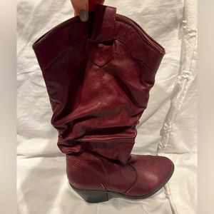 Maroon cowboy boots